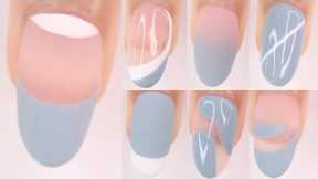easy nail art ideas! dusty blue nail designs