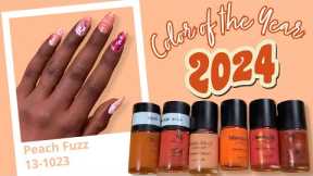 3 QUICK NAIL ART IDEAS Using 🍑 PEACH FUZZ - Color of the Year 2024 | 1-Minute Maniology
