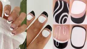 EASY NAIL ART DESIGNS  | black and white nails, beginner friendly, nail art compilation 2024