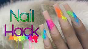 Easy Nail Art Hack | Summer Rainbow Splatter Nails | Beginner Nail Tutorial