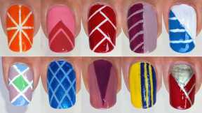 10 Easy nail art using striping tape || Nail designs for beginners to do at home || Nail Delights💅