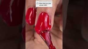 Replying to @baifarts3 Painting my Unshaped Flared Natural Nails RED 🛑 #nails  #red