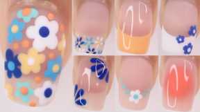 easy summer nail art designs for beginners 2024 , simple summer nail art compilation, flower nails