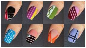 Easy nail art designs with striping tape || Nail art at home