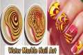 Water marble nail art step by step