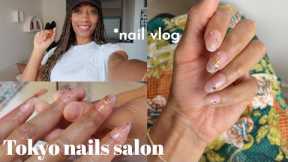 come with me to Tokyo nails salon! nail vlog, custom press on nails, minimal nail art