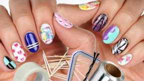 10 Nail Art Designs Using HOUSEHOLD ITEMS! | The Ultimate Guide #5