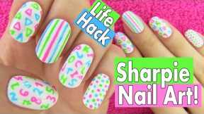 Sharpie Nails, Nail Art Life Hacks. 5 Easy Nail Art Designs for Back to School!