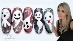 Quick and Easy Halloween Nail Art designs for beginners. 👻 Ghost nail art 👻