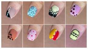 8 Easy nail art designs with dotting tools || How to use dotting tools