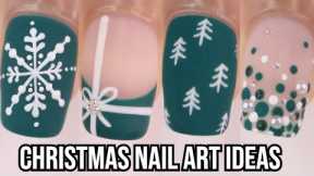 easy Christmas nail art designs! green Christmas holiday nail art compilation 2024 using gel polish