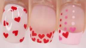 9 VALENTINE'S DAY NAIL DESIGNS! easy Valentine's day nail art compilation on natural nails at home