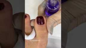 ASMR pink nude & red pedicure talitacardozo