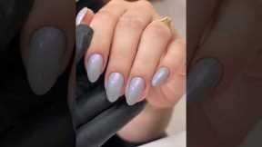 Manicure in grey color