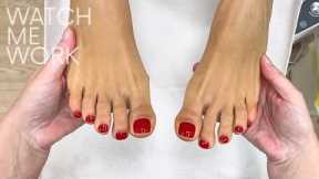 1 hr pedicure (no talking, just working listening to relaxing music)