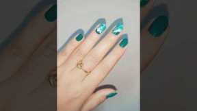 ✨Water marble nail art with Blue heaven💅😻#watermarblenailart #nailart #nails #greennails #shorts