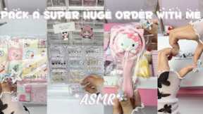 PACK A SUPER HUGE ORDER WITH ME ASMR 😻💗|| small business || nails art || nails asmr || asmr