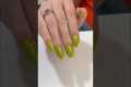 ASMR yellow and green manicure